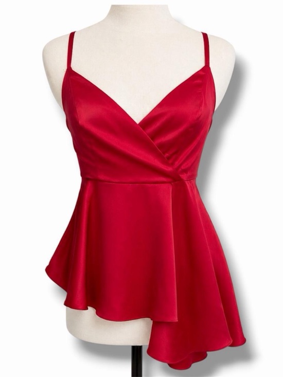 bebe Tops - Bebe Pink Satin Peplum Cami Top Size 4 Y2K Sleeveless Party Going Out Blouse